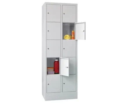 lockerkast,RAL 7035,HxBxD 1850x600x500mm,2x5vakken,vak B 300mm