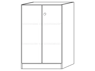 Draaideurkast Hxbxd 1270x800x420mm 3 Oh Greepknopen Beuken - 3