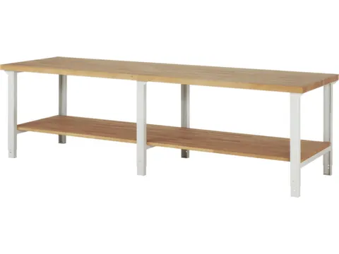 werkbank,HxBxD 790-1140x3000x900mm,beukblad,draagverm. 750kg