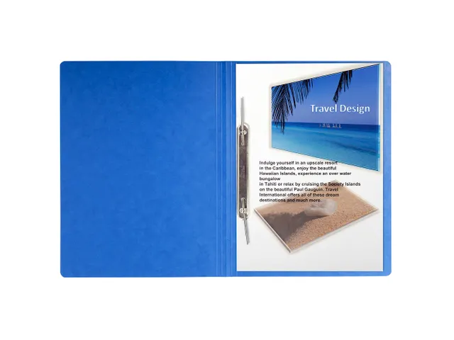 Map met springveer glanskarton 425gm² A4 Blauw