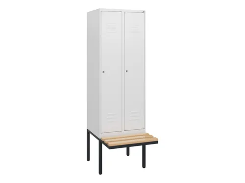 locker met bank,HxBxD 1950x600x815mm,2vak,vak B 300mm,cil.-slot
