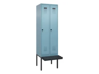locker met bank,voor scheiding van kleding,HxBxD 2120x600x815mm,2vak - 2