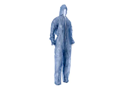 pp non woven coverall met pe coating maat XXL blauw 50 Stuks