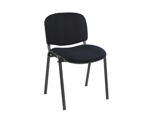 bezoekersstoel,4voeten ovale buis RAL9005,zitting stof zwart