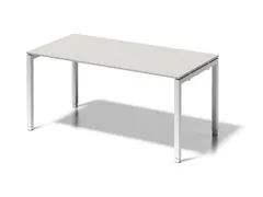 In hoogte verstelbaar bureau,HxBxD 650-850x1600x800mm,blad grijswit