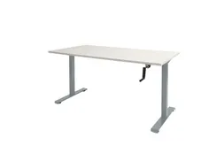 Slinger Bureau Zit-sta Aluminium Poot 160x80cm Blad Krijtwit