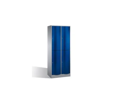 lockerkast,HxBxD 1950x770x540mm,2x2vakken,romp RAL7035,front RAL5010