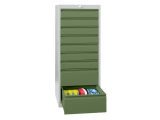 ladekast HxBxD 1000x500x600mm 8laden slot RAL7035 front RAL6011 - 2