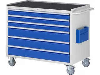 gereedschapswagen 975x1145x650mm metaalblad 450kg 6 laden RAL5010 - 1