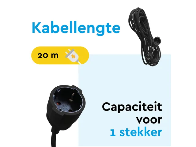 Verlengkabel BRASQ 20m zwart