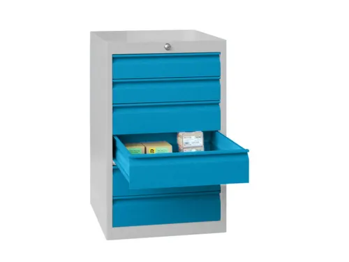 ladekast 800x715x600mm 6laden cilinderslot RAL7035 front RAL5012