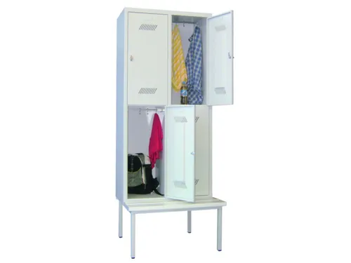 banklocker,dubbeldeks,HxBxD 2150x800x800mm,RAL7035,front RAL7035