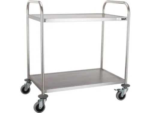 RVS serveerwagen,draagverm. 100kg,2etage(s),m. kunststof matten