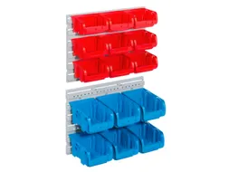 sleufplaat m. bakken,HxBxD 340x385x130mm,15bakken,bakken ROOD/BLAUW