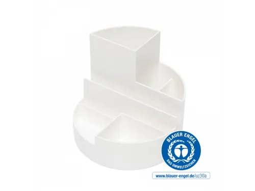 Pennenkoker MAULroundbox Blauwe Engel recycled 6 vaks wit