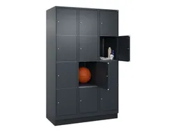 lockerkast,HxBxD 1950x1200x500mm,3x4vakken,vak B 400mm,cil.-slot