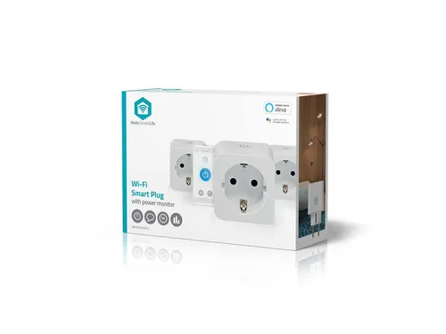 Nedis SmartLife Slimme Stekker Wi-Fi IP21 Wit 3 stuks