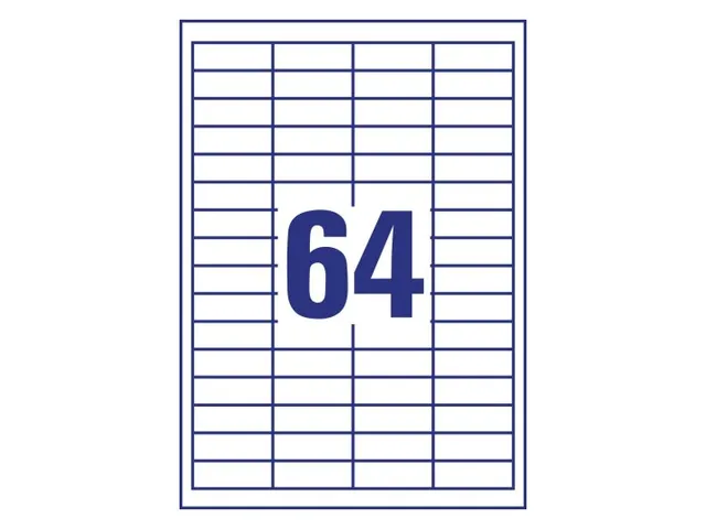 Etiket Avery Zweckform 3667 48.5x16.9mm wit 6400stuks