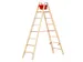trapladder,beide zijden,2x8,treden,balk L 2,36m,hout