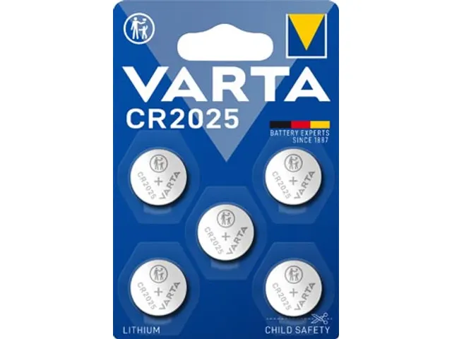 knoopcel Lithium CR2025, blister van 5 stuks