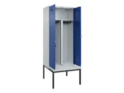 PBM-locker met bank,HxBxD 2120x800x815mm,2vak,vak B 400mm,draaigrendel