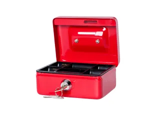 Geldkist MAUL met muntgleuf en slot 125x95x60mm rood - 6