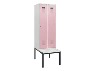 locker met bank,HxBxD 1950x600x815mm,2vak,vak B 300mm,cilinderslot - 2