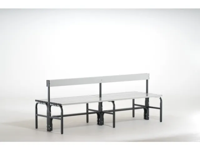 banc double,HxLxP 770x2000x725mm,barres alu,structure acier RAL7016