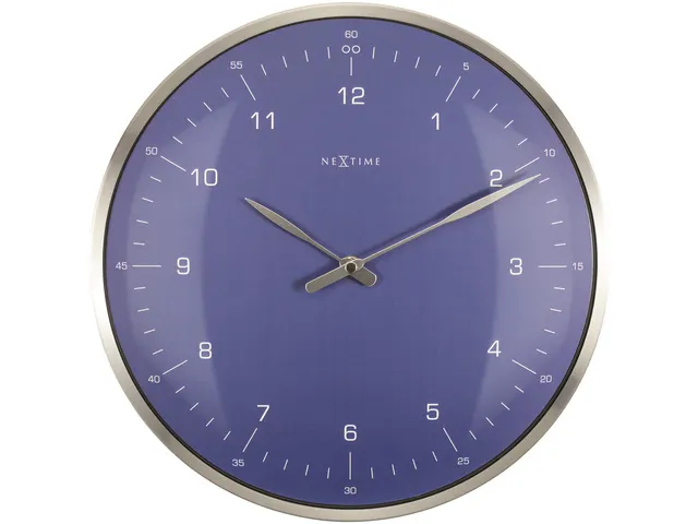 Wandklok NeXtime 60 minutes Ø33cm metaal blauw streep/cijfers