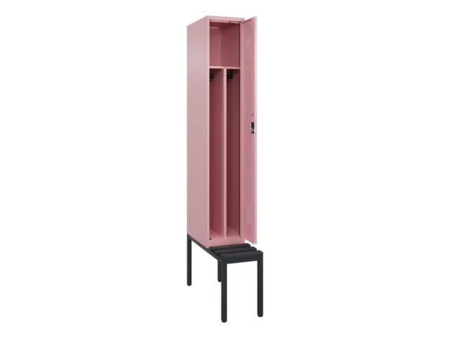 locker met bank,voor scheiding van kleding,HxBxD 2120x300x815mm,1vak