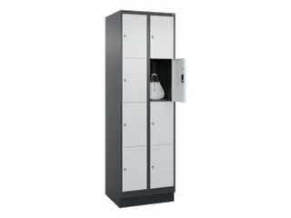 lockerkast,HxBxD 1950x600x500mm,2x4vakken,vak B 300mm,cil.-slot,sokkel - 1