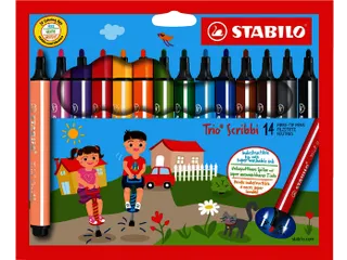 Viltstift STABILO Trio Scribbi 368/14 assorti etui à 14 stuks - 3