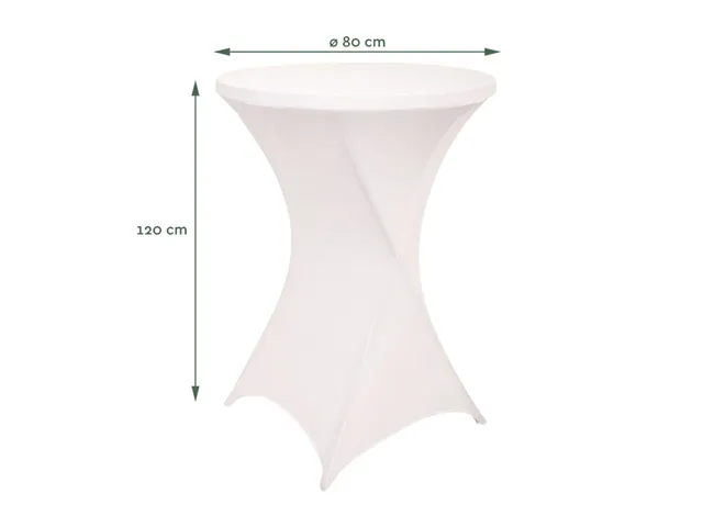 Housse de table haute BRASQ 80cm blanc