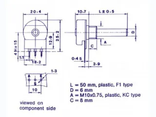 Potmeter Mono LOG 2K2 - 3