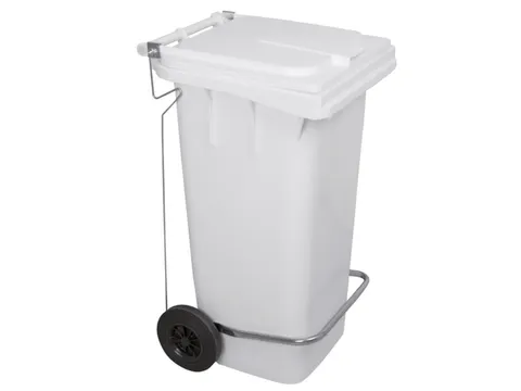 pedaalemmer,1x120l,HxBxD 940x500x560mm,romp PE wit,deksel PE wit