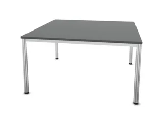 Vergadertafel 74x140x140cm 4voeten Buis Aluzilver Ms-donkergrijs - 3