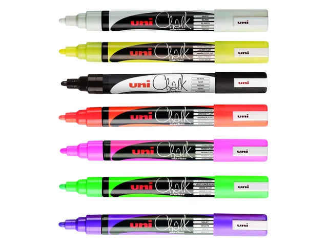 Krijtstift Uni-ball chalk rond 1.8-2.5mm fluor geel
