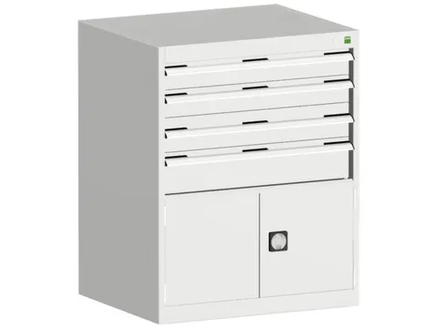 ladekast HxBxD 1000x800x650mm 4laden romp RAL7035 front RAL7035