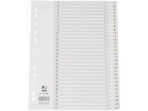 Tabbladen PP Set 1-31 Met Indexblad A4 11-Gaats Wit Personaliseerbaar