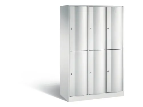 lockerkast cil.slot 1950x1150x540mm 3x2 vakken RAL7035 front RAL7035