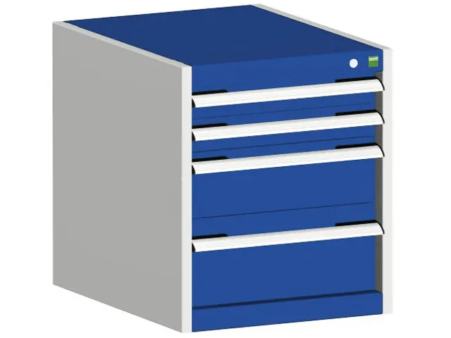 ladekast HxBxD 600x525x650mm 4laden romp RAL7035 front RAL5010