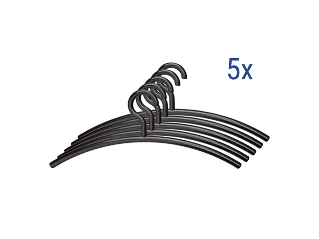 9451590 Kledinghanger MAULlena kunststof 5 stuks 45.5x1.6x19cm zwart