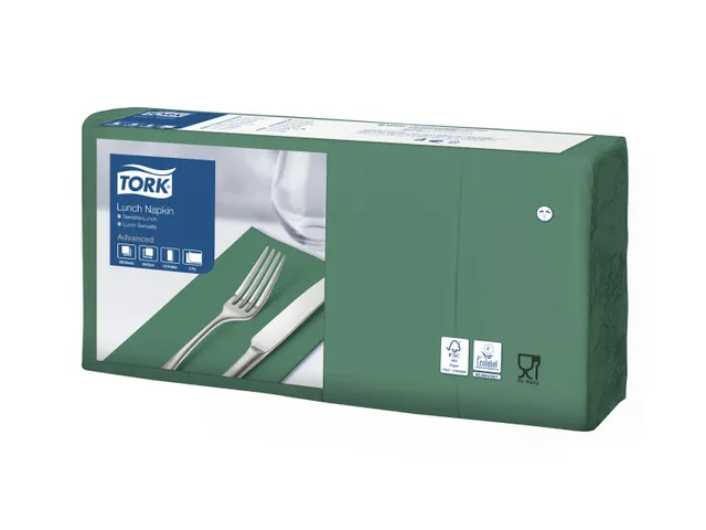 Tork 477423 Lunchservet Advanced Donkergroen 33x33cm