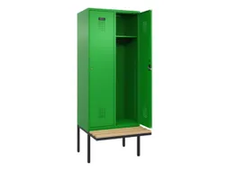 locker met bank,HxBxD 2120x800x815mm,2vak,vak B 400mm,cilinderslot