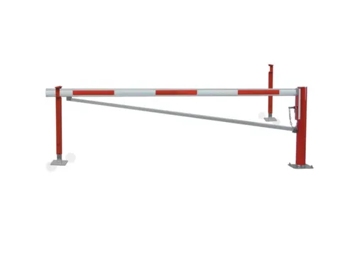 afzetting,totale B 4,5m,boom aluminium rood/wit
