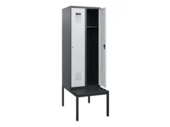 locker met bank,HxBxD 1950x600x815mm,2vak,vak B 300mm,cilinderslot