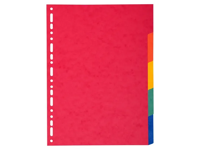Tabbladen glanskarton 225g 5-delig A4 Assorti