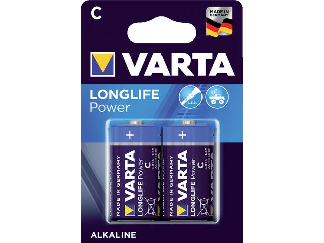 Batterij Varta Longlife Power 2xC | VoordeligeBatterijen.nl