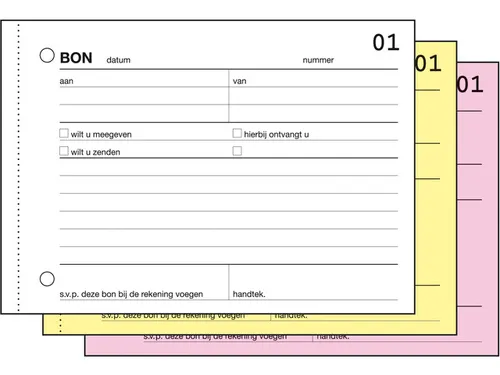 Bonboekje Sigel Expres A6 met carbon blok a 3x50 blad