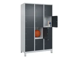 lockerkast,HxBxD 1950x1200x500mm,3x4vakken,vak B 400mm,cil.-slot